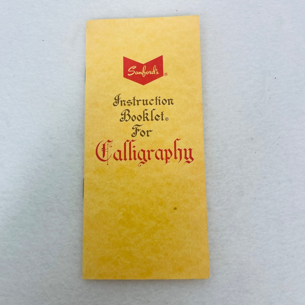 Sanford's Instruction Booklet For Calligraphy 1981 Vintage Art Guide Yellow